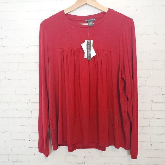 Chelsea & Theodore Long Sleeve Top Modal S NEW - Picture 1 of 6